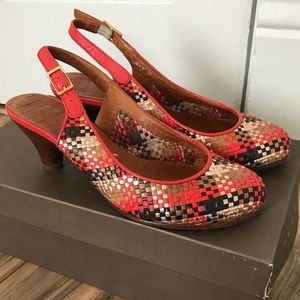 Chie Mihara woven red leather slingbacks size 7